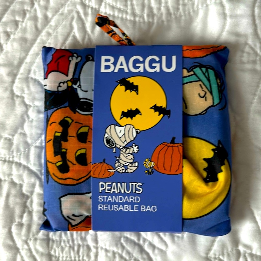 NWT Baggu x Peanuts Standard Reusable Bag Limited Edition Pumpkin Patch